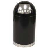 WITT Metal Push Top Dome Indoor Trash Receptacle - 12 gallon, Black